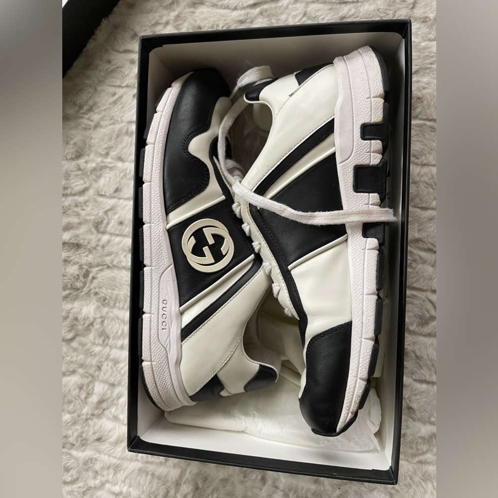 GUCCI Leather Low 'Black' size 8.5 Men
